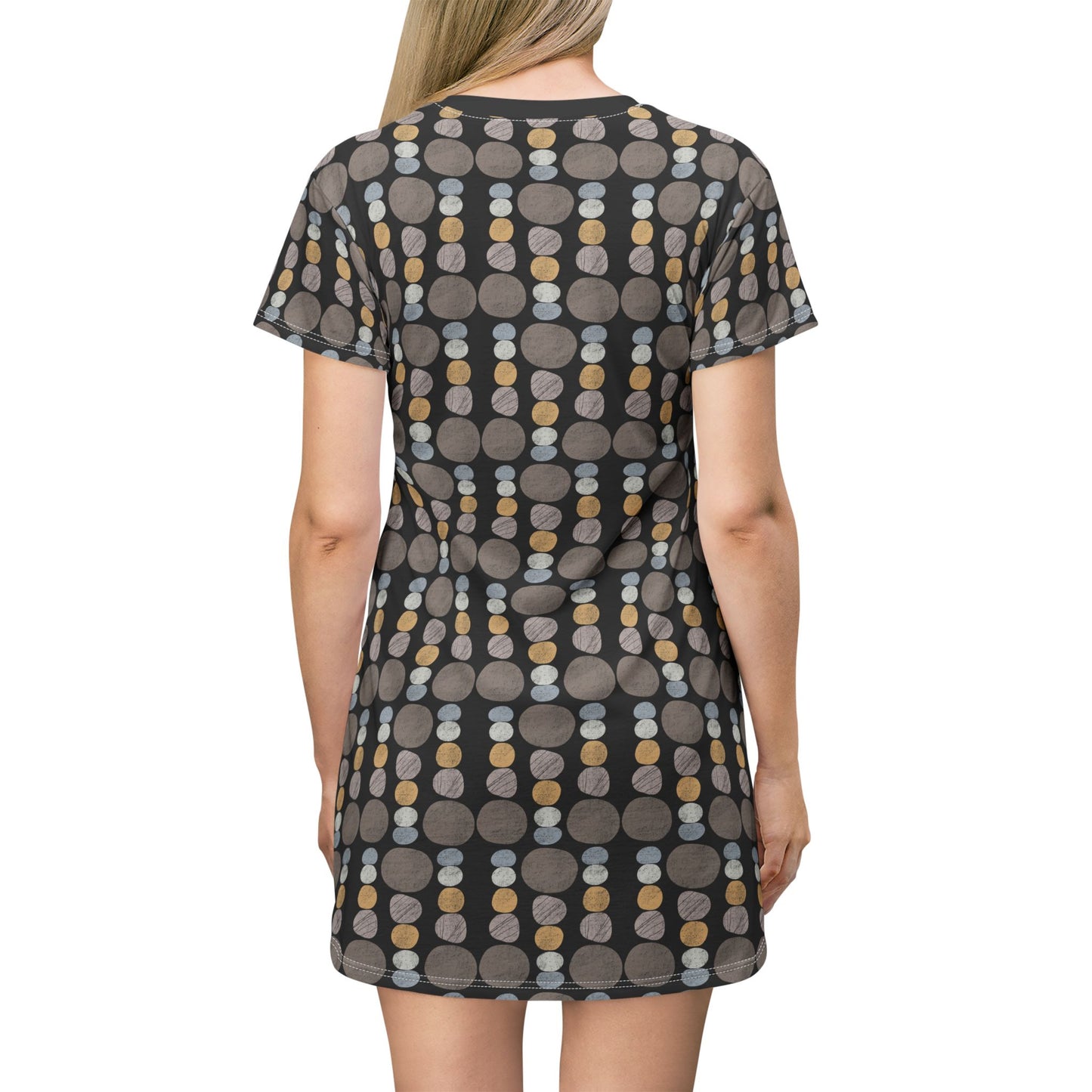 Pebbles - T-Shirt Dress Black Background