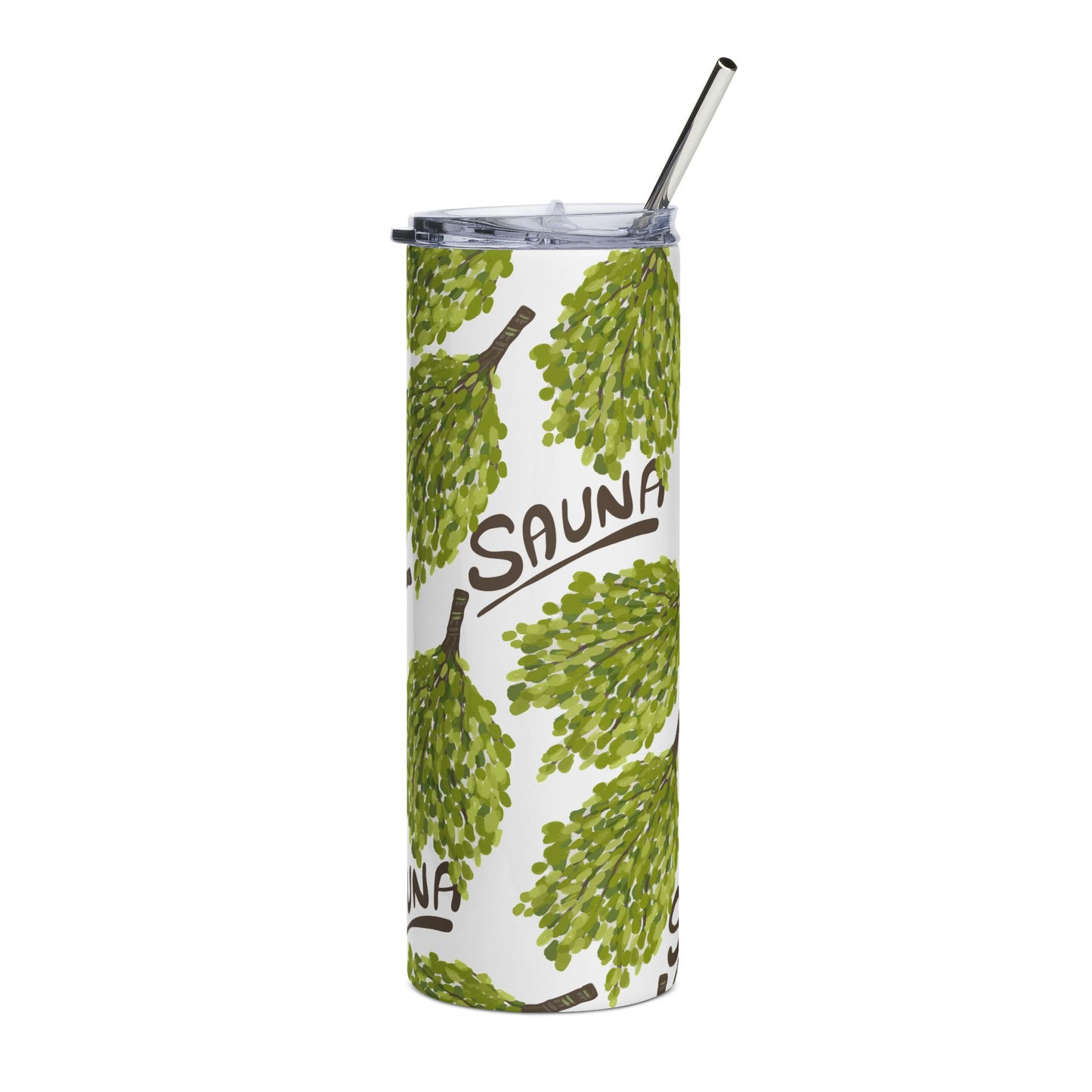 Eco-Friendly Floral Stainless Steel Tumbler | 20oz Sauna Travel Mug for On-the-Go Refreshments
