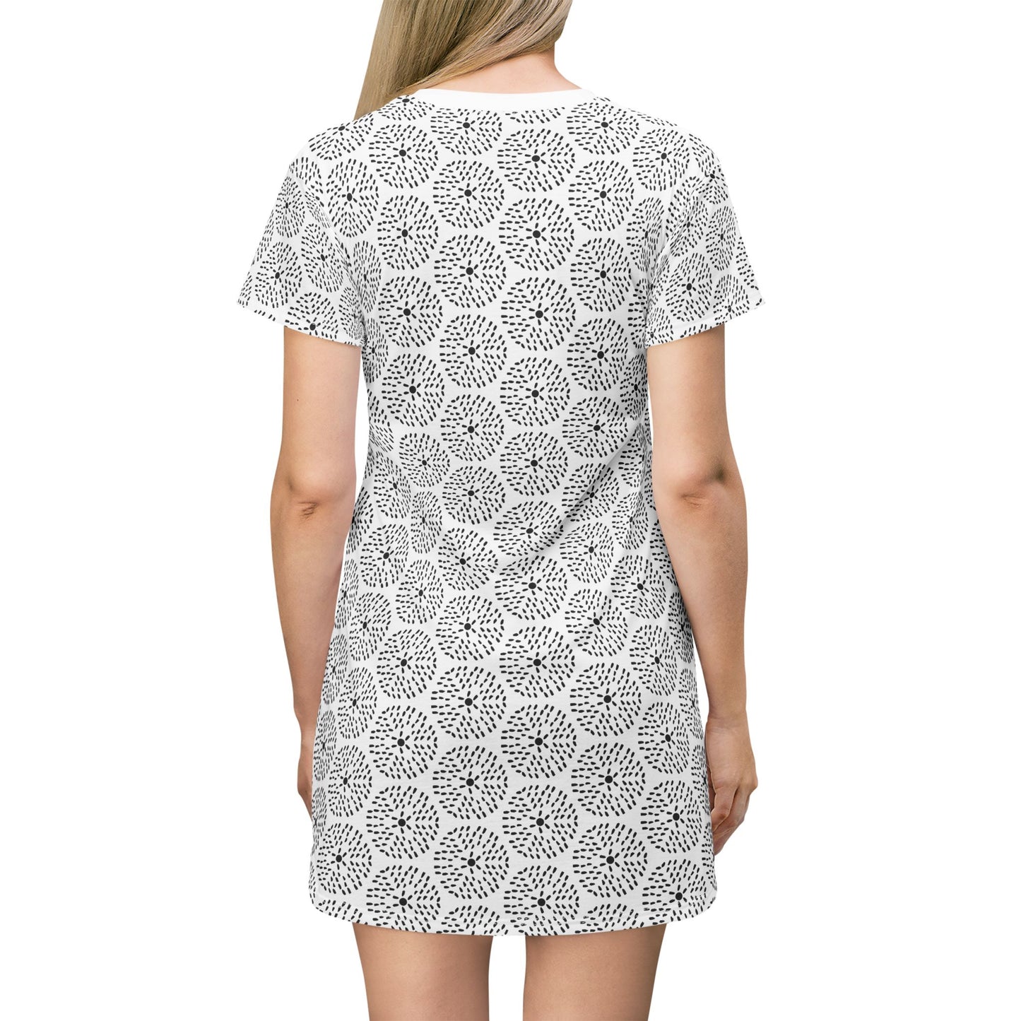 Dandelion, T-Shirt Dress - Minimalist Black and White Design