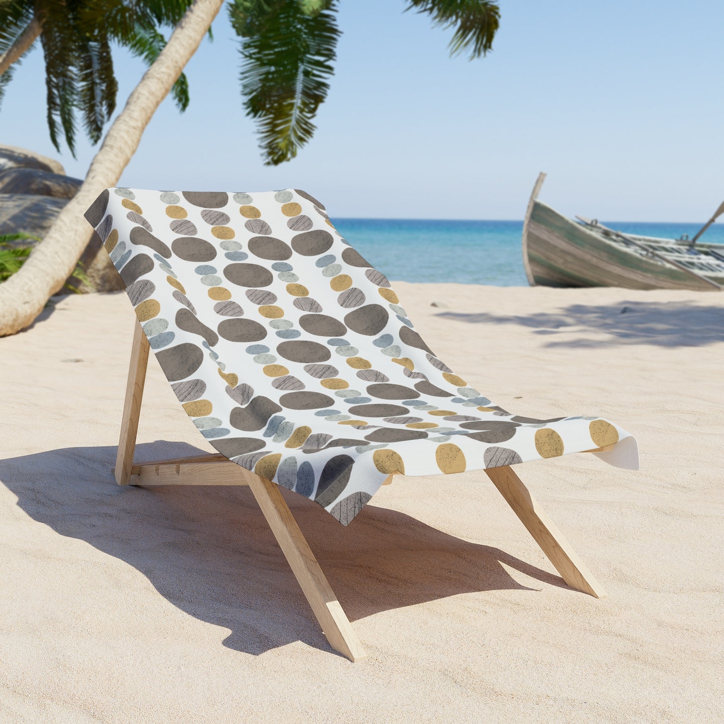 Pebbles - White Background, Stylish Beach Towel for Summer Fun, Quick-Drying Travel Accessory, Vacation Essential, Poolside Relaxation, Perfect Gift