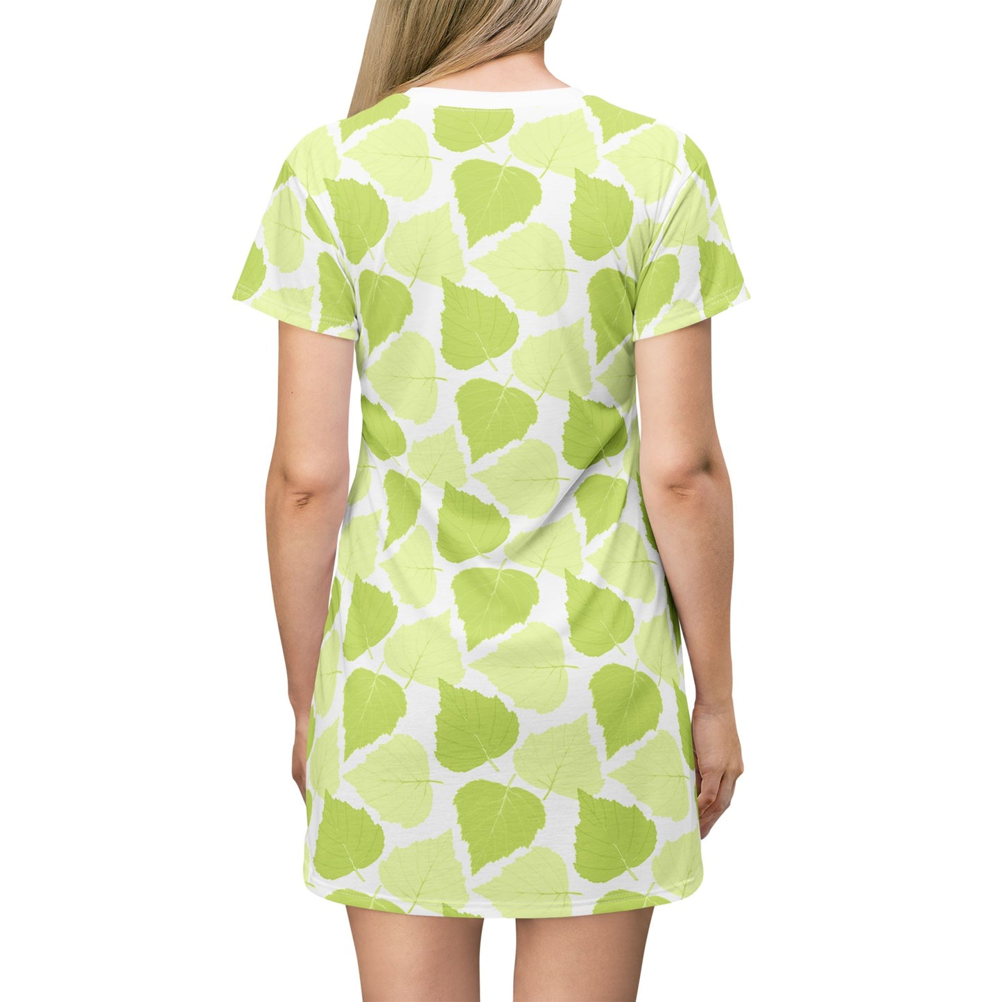 T-Shirt Dress - Birch Leave Design