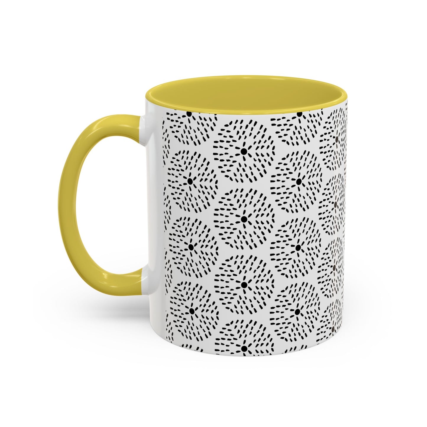Geometric Dandelion Ink Stylized Mug, 11oz - Minimalistic and Elegant Design