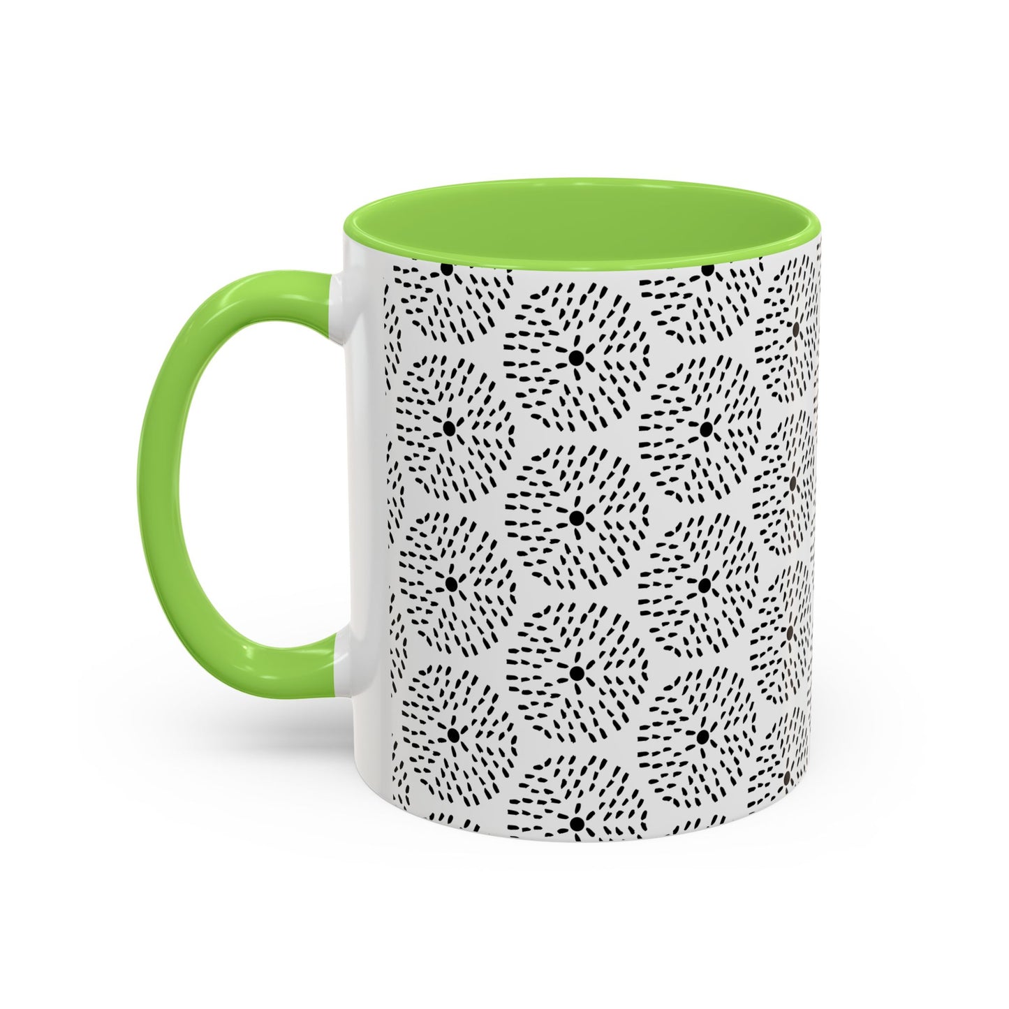 Geometric Dandelion Ink Stylized Mug, 11oz - Minimalistic and Elegant Design