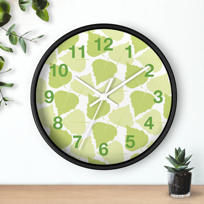 Birch Leaves - Modern Greenery Wall Clock - Stylish Home Decor for Nature Lovers