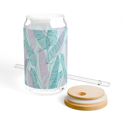 Stylish 16oz Sipper Glass with Bamboo Lid, Perfect for Home, Parties, Gifts, Eco-Friendly, Drinkware