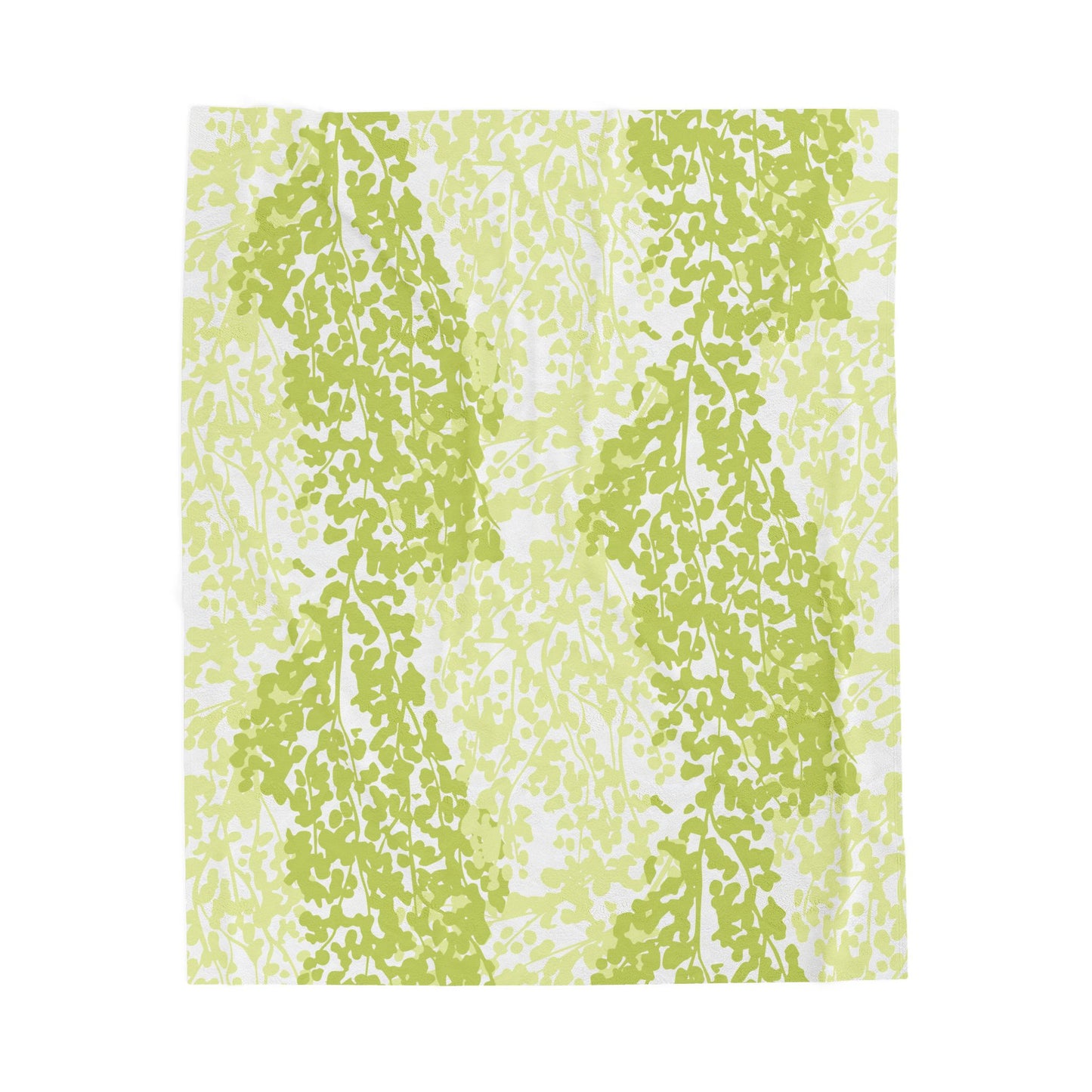 Weeping Birch - Cozy Green Botanical Velveteen Plush Blanket