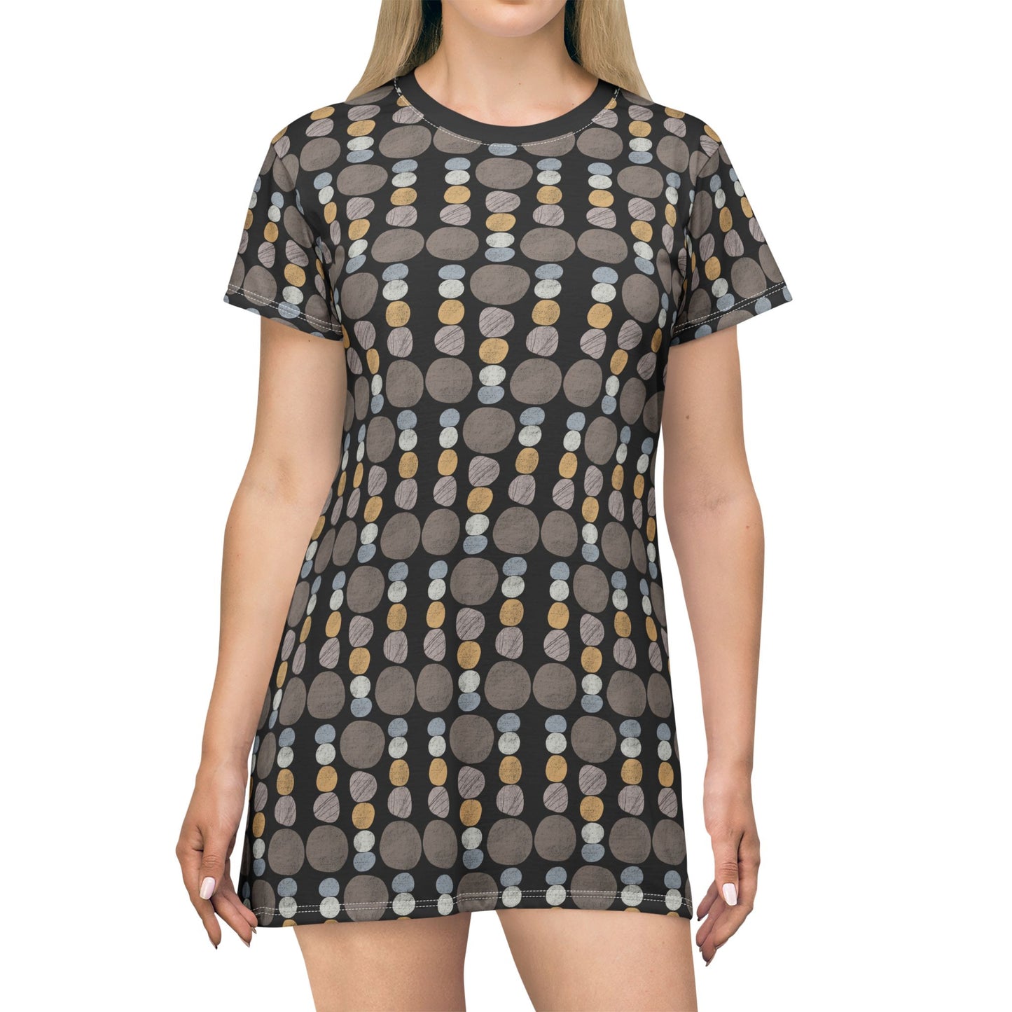 Pebbles - T-Shirt Dress Black Background