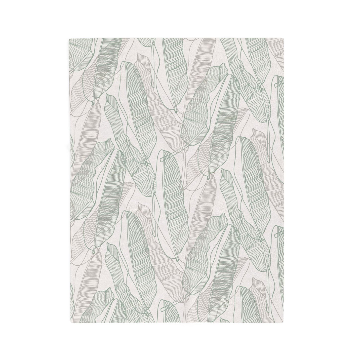 Cozy Green Botanical Velveteen Plush Blanket