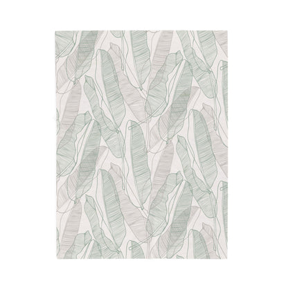 Cozy Green Botanical Velveteen Plush Blanket