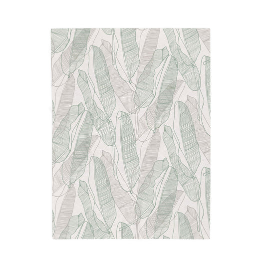 Cozy Green Botanical Velveteen Plush Blanket