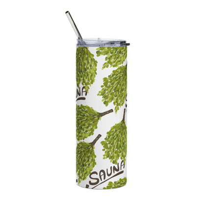 Eco-Friendly Floral Stainless Steel Tumbler | 20oz Sauna Travel Mug for On-the-Go Refreshments