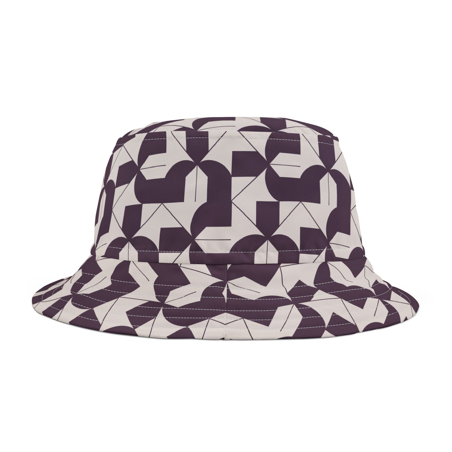 Modern Maze Bucket Hat - Deep Purple, Perfect for Summer Adventures