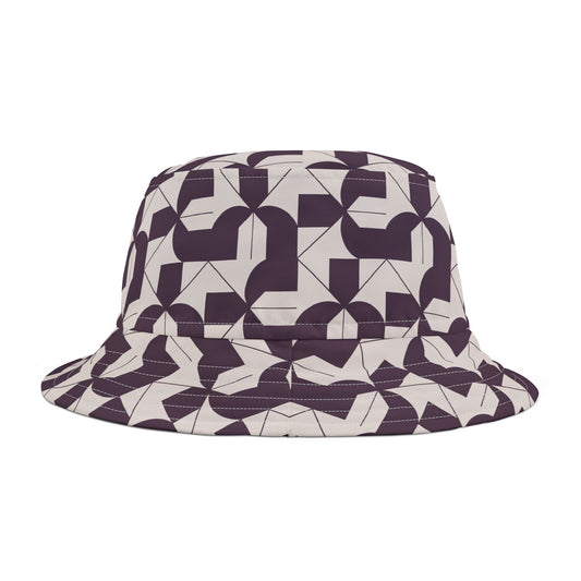 Modern Maze Bucket Hat - Deep Purple, Perfect for Summer Adventures
