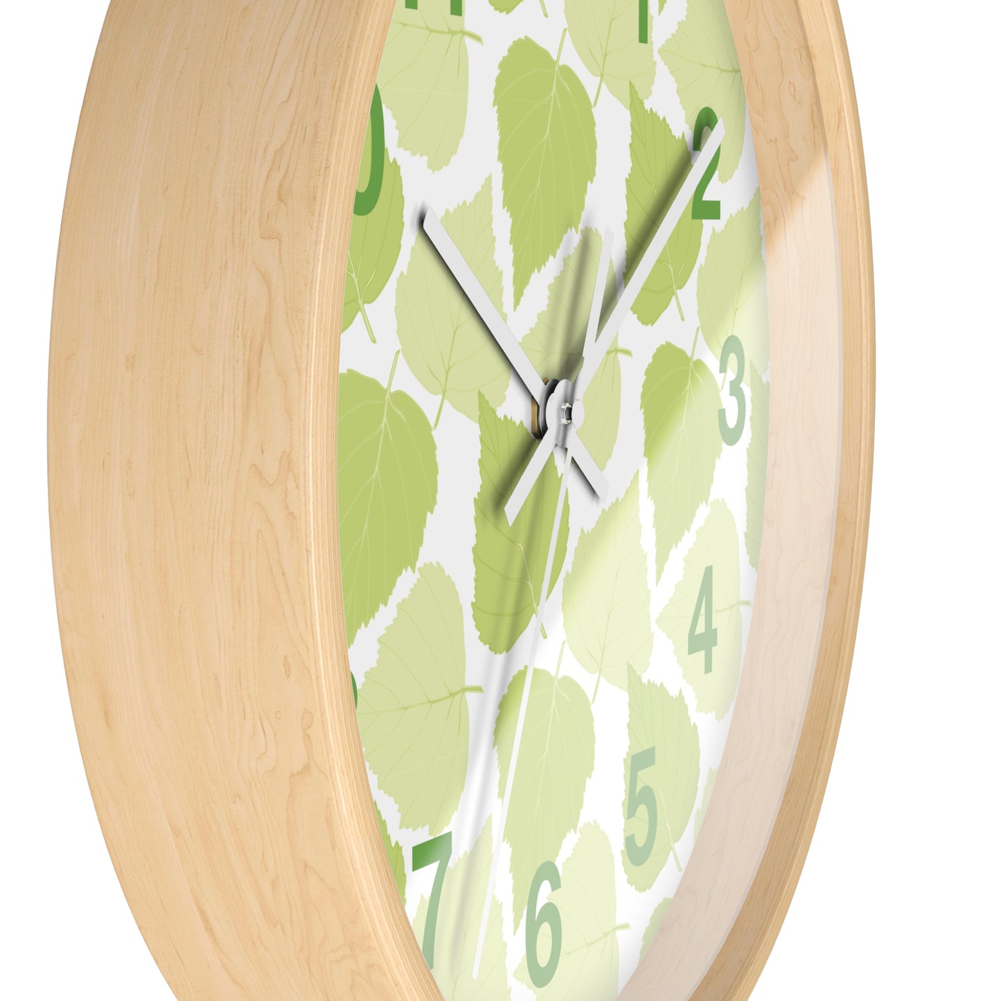 Birch Leaves - Modern Greenery Wall Clock - Stylish Home Decor for Nature Lovers