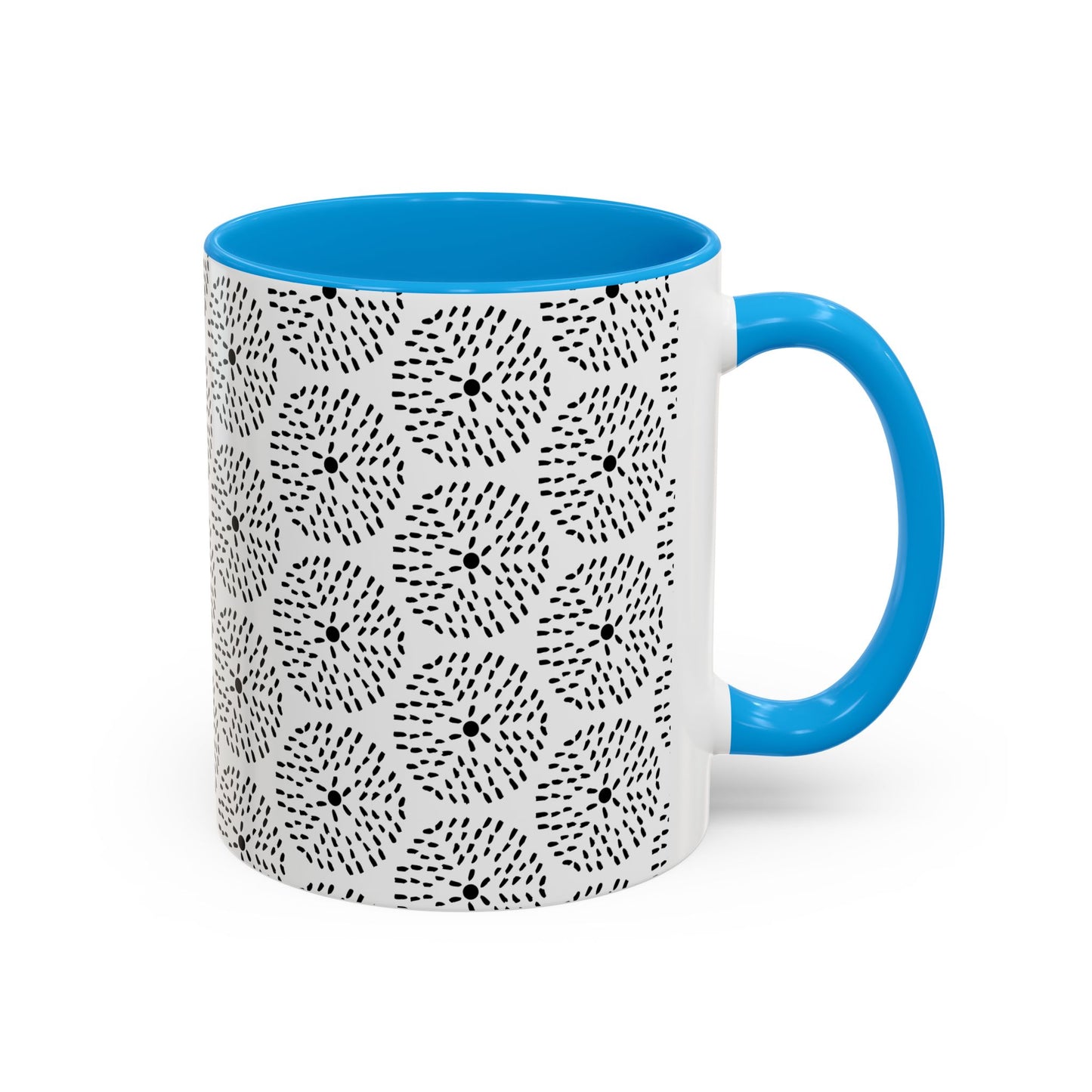 Geometric Dandelion Ink Stylized Mug, 11oz - Minimalistic and Elegant Design