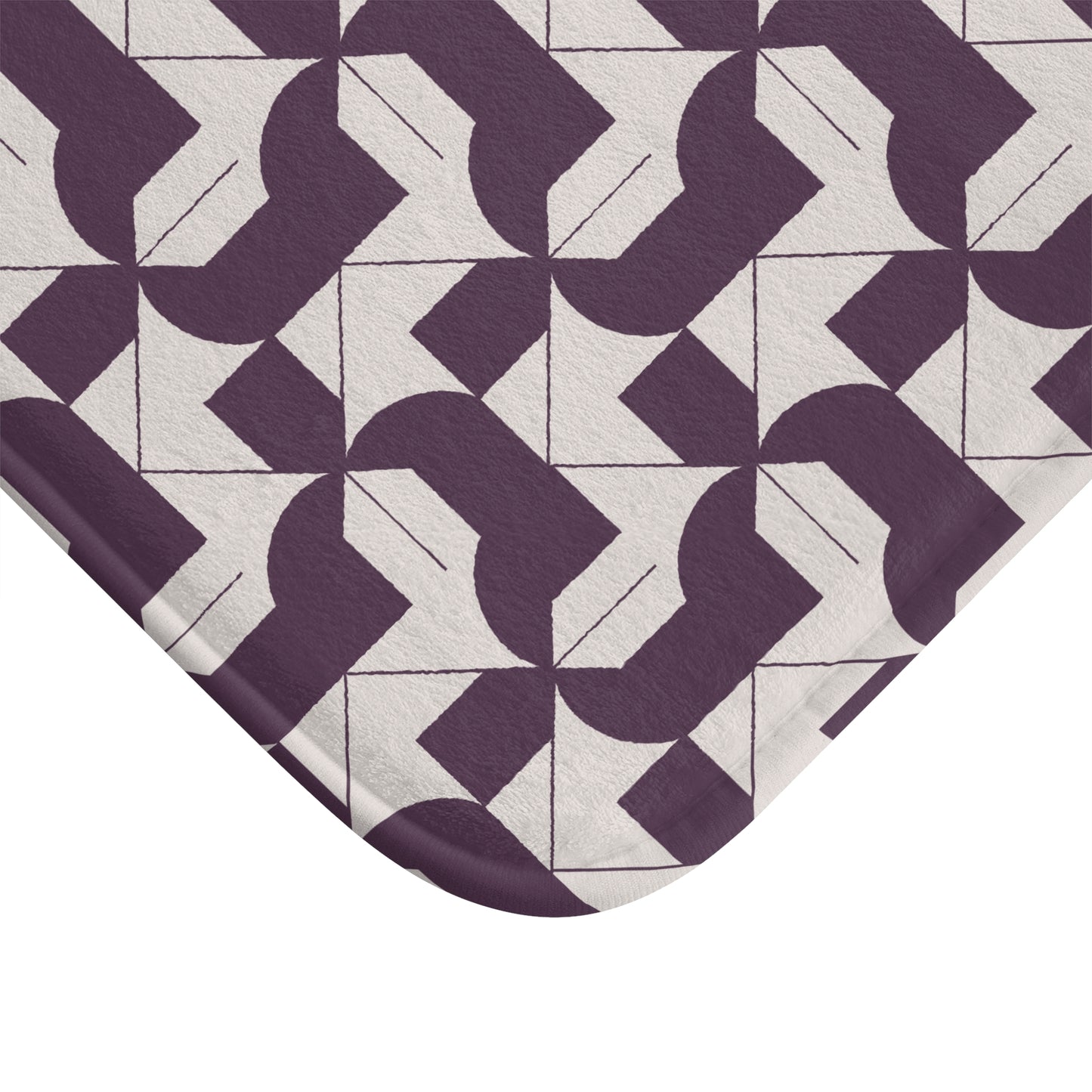 Modern Maze Bath Mat - Geometrical Home Decor - Deep Purple