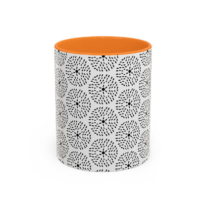 Geometric Dandelion Ink Stylized Mug, 11oz - Minimalistic and Elegant Design