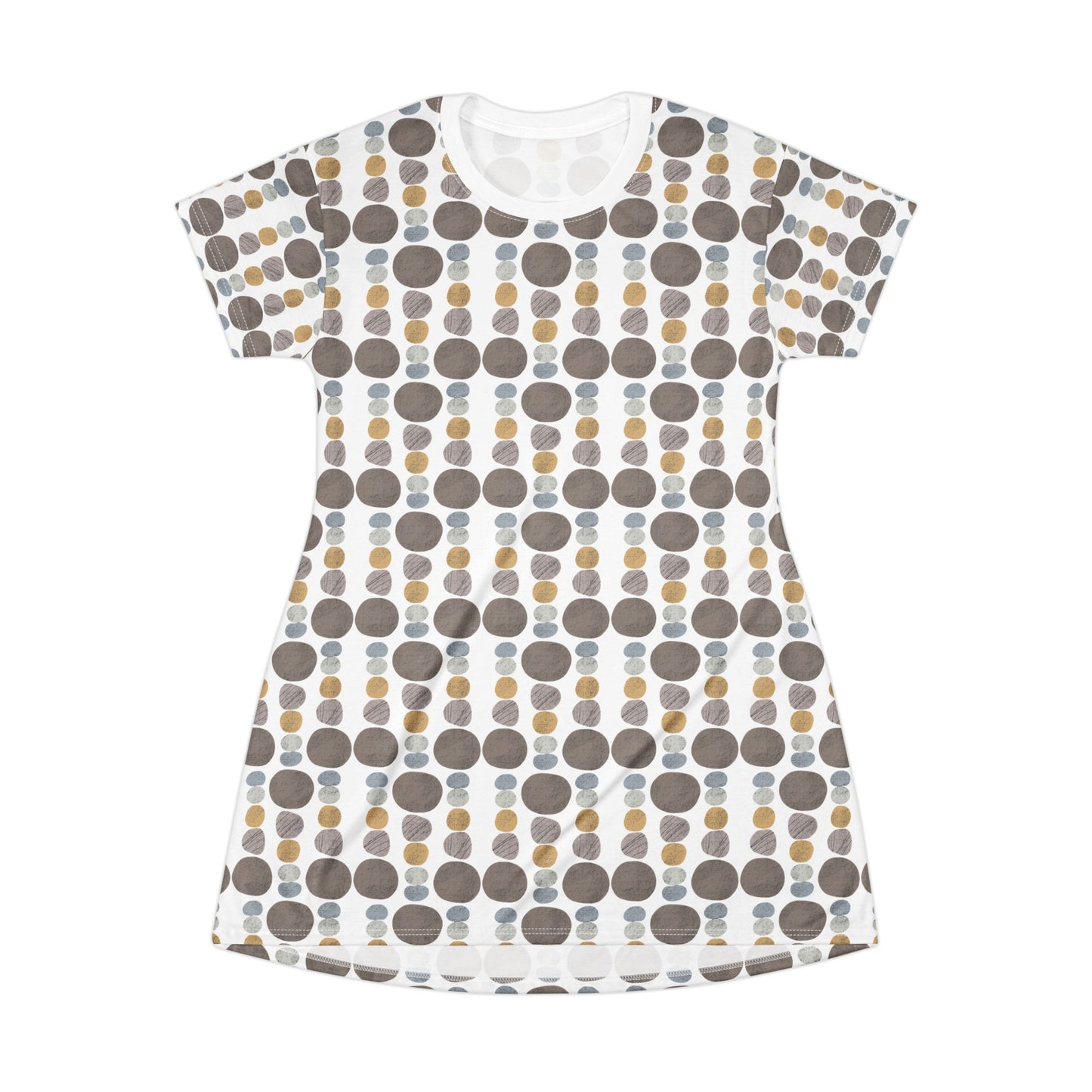 Pebbles - T-Shirt Dress White Background