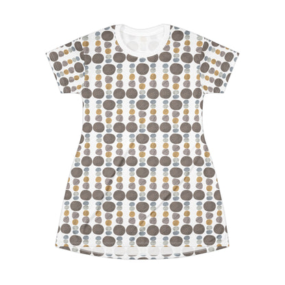 Pebbles - T-Shirt Dress White Background