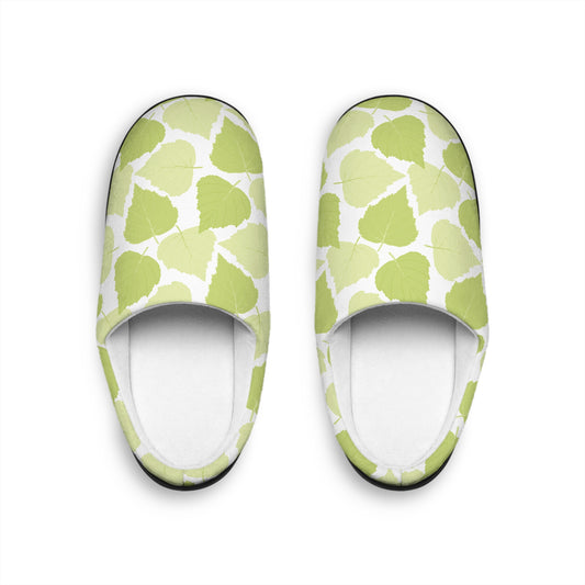 Birch Leaves -  Botanical Print Slippers - Cozy Comfort for Home