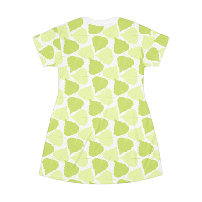 T-Shirt Dress - Birch Leave  Design