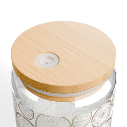 Stylish 16oz Sipper Glass with Bamboo Lid, Perfect for Home, Parties, Gifts, Eco-Friendly, Drinkware