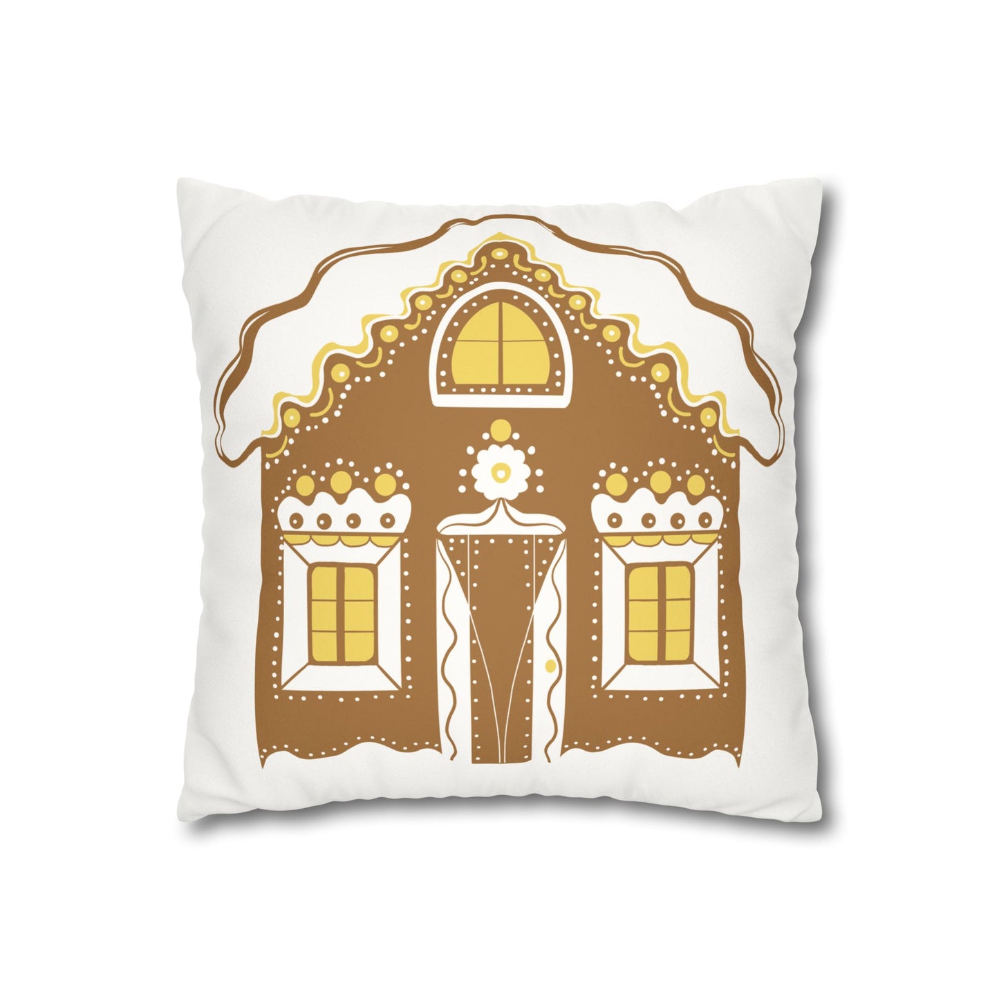 Gingerbread House Pillowcase, Cozy Home Decor, Christmas Gift, Winter Decoration, Holiday Throw Pillow