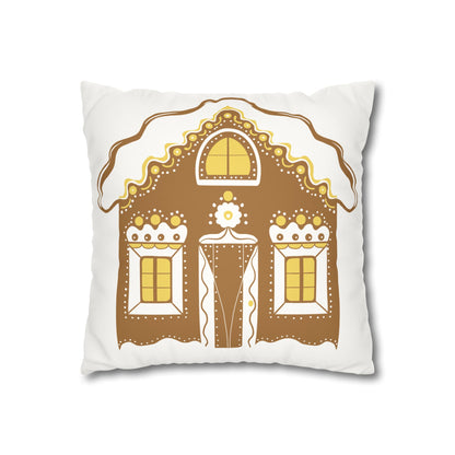 Gingerbread House Pillowcase, Cozy Home Decor, Christmas Gift, Winter Decoration, Holiday Throw Pillow