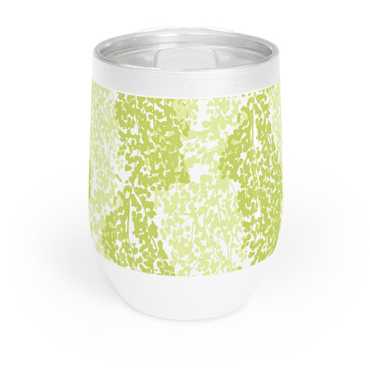 Weeping Birch - Chic Green Floral Wine Tumbler - Perfect for Outdoor Gatherings & Relaxation