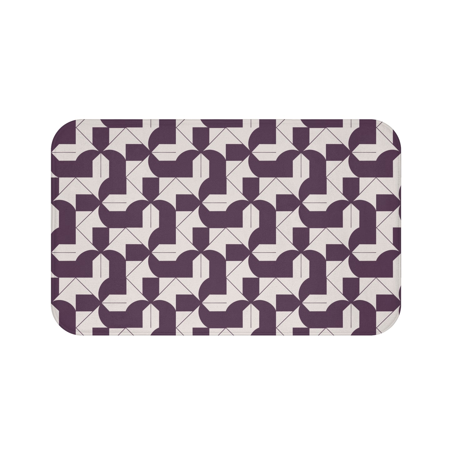 Modern Maze Bath Mat - Geometrical Home Decor - Deep Purple