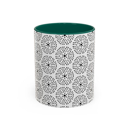 Geometric Dandelion Ink Stylized Mug, 11oz - Minimalistic and Elegant Design