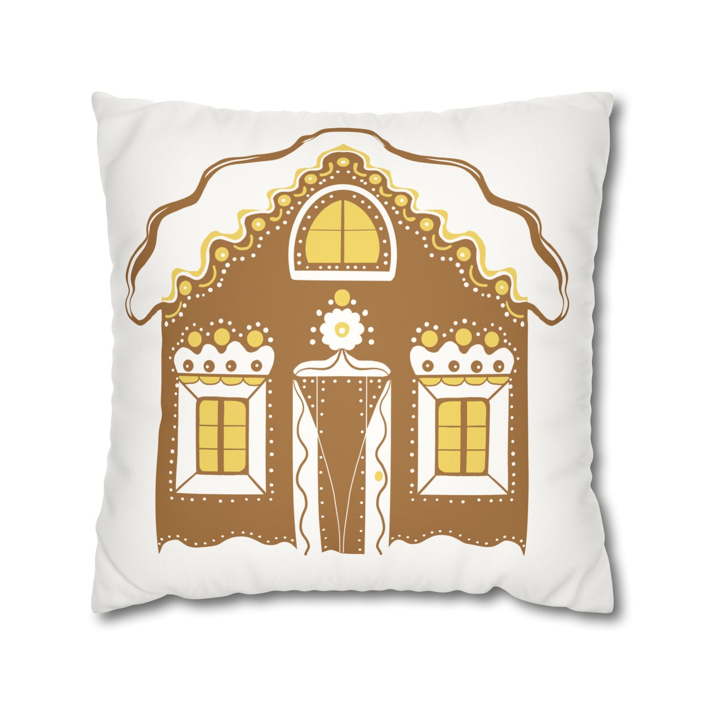 Gingerbread House Pillowcase, Cozy Home Decor, Christmas Gift, Winter Decoration, Holiday Throw Pillow