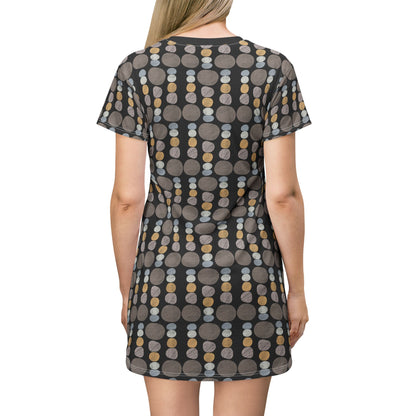 Pebbles - T-Shirt Dress Black Background