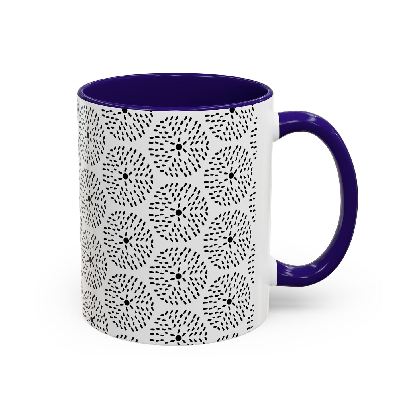 Geometric Dandelion Ink Stylized Mug, 11oz - Minimalistic and Elegant Design
