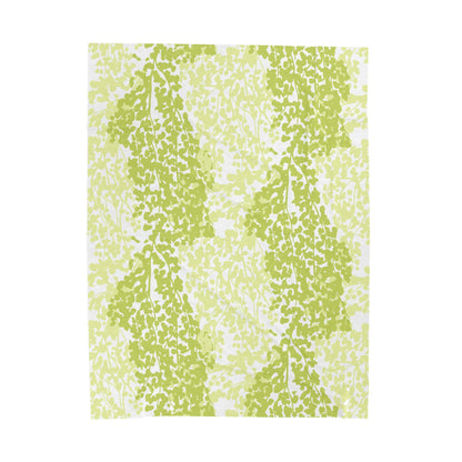 Weeping Birch - Cozy Green Botanical Velveteen Plush Blanket