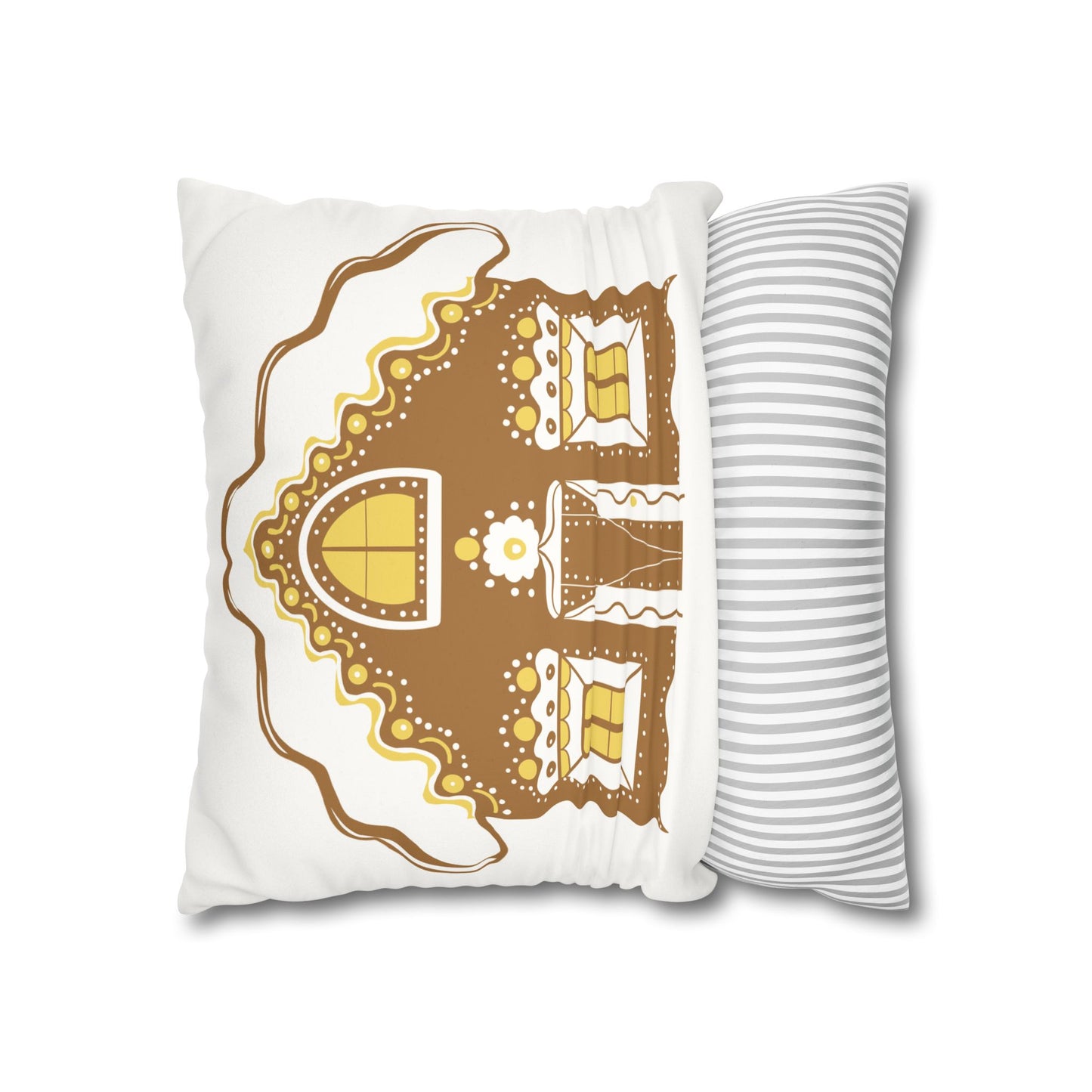 Gingerbread House Pillowcase, Cozy Home Decor, Christmas Gift, Winter Decoration, Holiday Throw Pillow