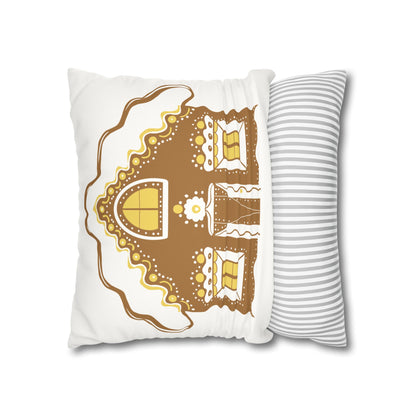 Gingerbread House Pillowcase, Cozy Home Decor, Christmas Gift, Winter Decoration, Holiday Throw Pillow