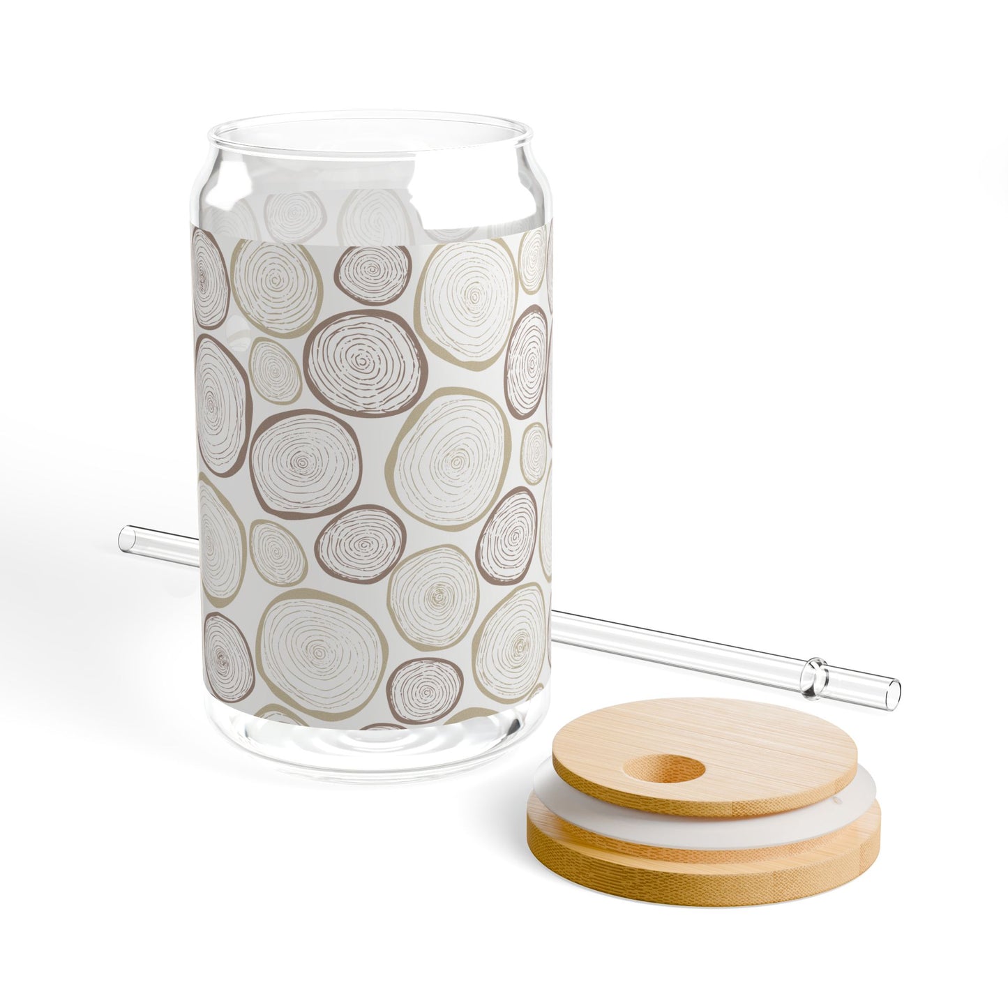 Stylish 16oz Sipper Glass with Bamboo Lid, Perfect for Home, Parties, Gifts, Eco-Friendly, Drinkware