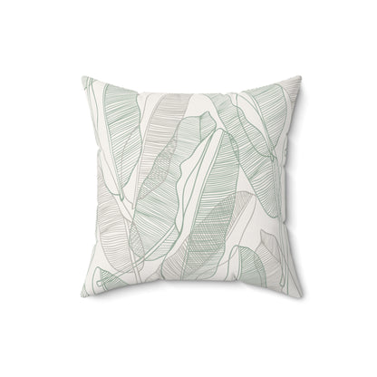 Tropical Leaves Pillow  - Home decor - Sand and Sage Green - Gifting