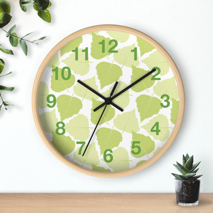 Birch Leaves - Modern Greenery Wall Clock - Stylish Home Decor for Nature Lovers