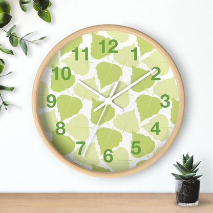 Birch Leaves - Modern Greenery Wall Clock - Stylish Home Decor for Nature Lovers