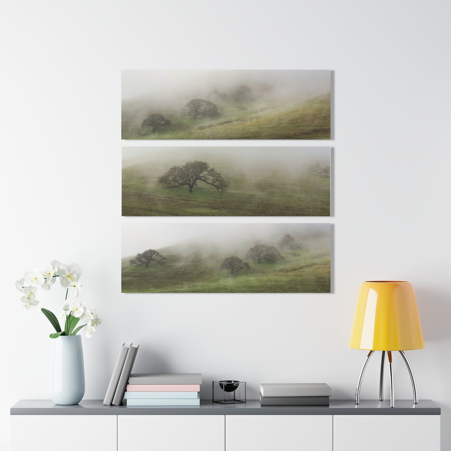 Foggy Landscape Acrylic Prints Triptych, Wall Art, Home Décor, Nature Photography, Modern Art, Gift for Nature Lovers