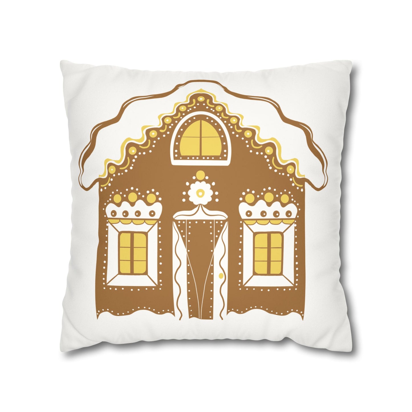 Gingerbread House Pillowcase, Cozy Home Decor, Christmas Gift, Winter Decoration, Holiday Throw Pillow