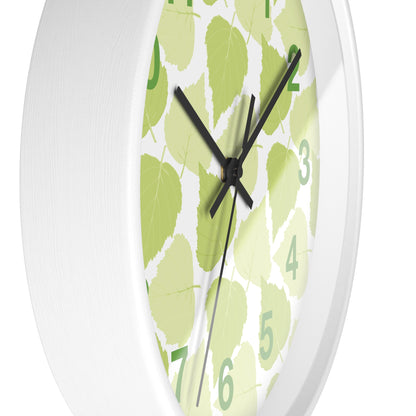 Birch Leaves - Modern Greenery Wall Clock - Stylish Home Decor for Nature Lovers
