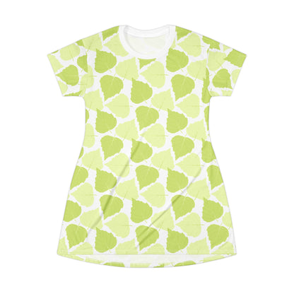 T-Shirt Dress - Birch Leave  Design