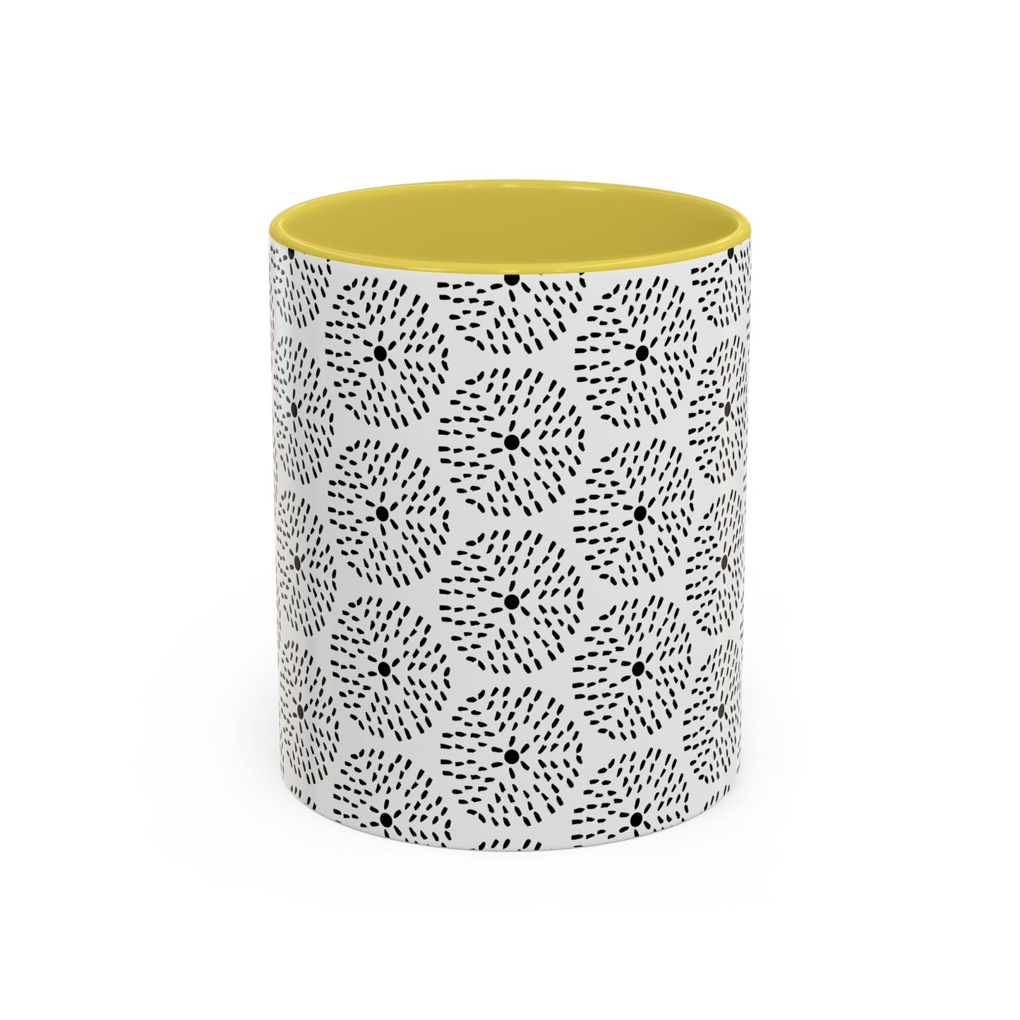 Geometric Dandelion Ink Stylized Mug, 11oz - Minimalistic and Elegant Design