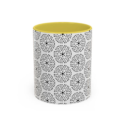 Geometric Dandelion Ink Stylized Mug, 11oz - Minimalistic and Elegant Design