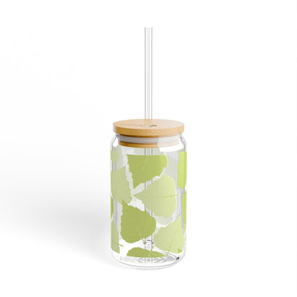 Stylish 16oz Sipper Glass with Bamboo Lid, Perfect for Home, Parties, Gifts, Eco-Friendly, Drinkware