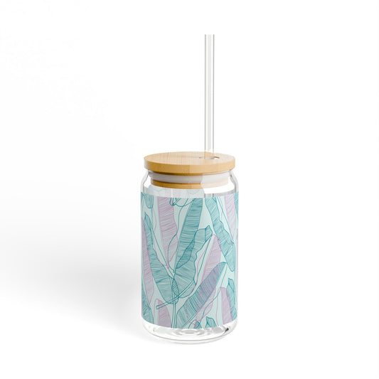 Stylish 16oz Sipper Glass with Bamboo Lid, Perfect for Home, Parties, Gifts, Eco-Friendly, Drinkware