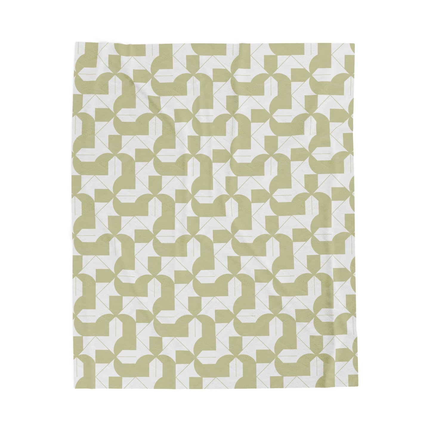 Modern Maze - Sage Plush Blanket Geometric Abstract Design